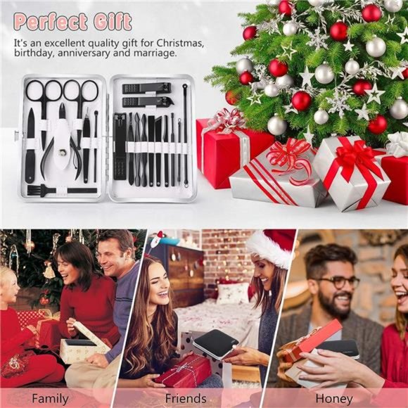 Manicure Set 19pcs Stainless Steel Professional Nail Clippers Pedicure Set - Picture 6 of 7